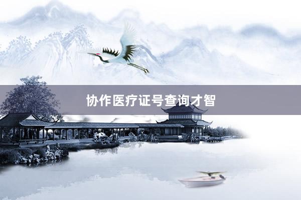 协作医疗证号查询才智
